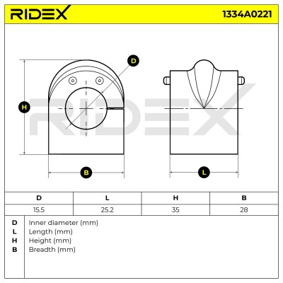 Lagerung, Stabilisator RIDEX 1334A0221 1334A0221 - foto 6