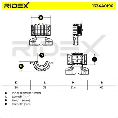 Lagerung, Stabilisator RIDEX 1334A0190 1334A0190 - foto 5