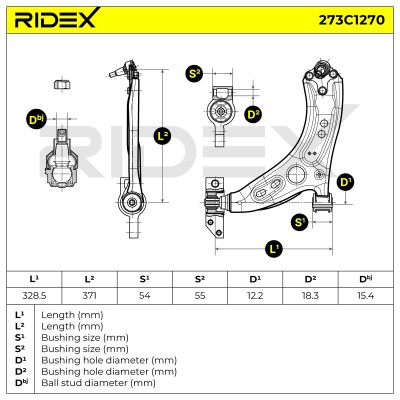 Querlenker RIDEX 273C1270 273C1270 - foto 6