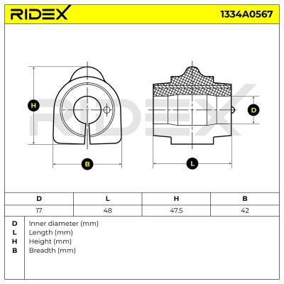 Lagerung, Stabilisator RIDEX 1334A0567 1334A0567 - foto 6