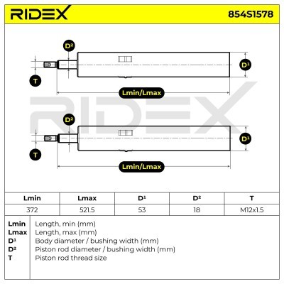 Stoßdämpfer RIDEX 854S1578 854S1578 - foto 9