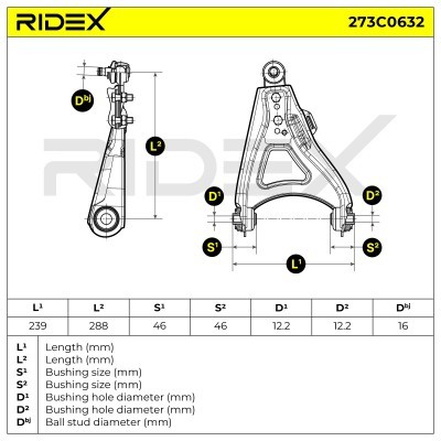 Querlenker RIDEX 273C0632 273C0632 - foto 3