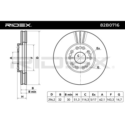 Bremsscheibe RIDEX 82B0716 82B0716 - foto 8