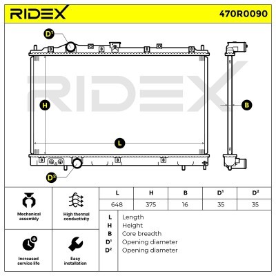 Kühler, Motorkühlung RIDEX 470R0090 470R0090 - foto 5