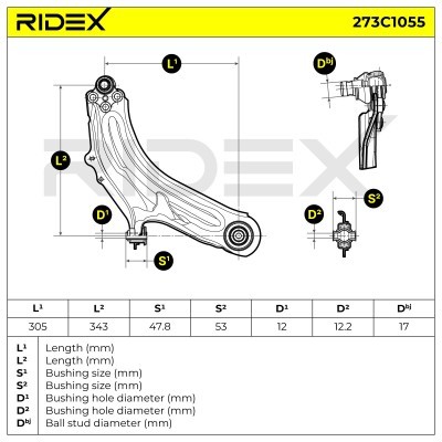Querlenker RIDEX 273C1055 273C1055 - foto 6