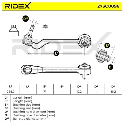 Querlenker RIDEX 273C0096 273C0096 - foto 8