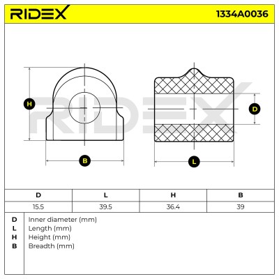 Lagerung, Stabilisator RIDEX 1334A0036 1334A0036 - foto 5