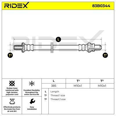 Bremsschlauch RIDEX 83B0344 83B0344 - foto 4